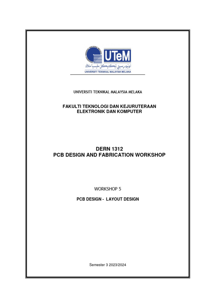 Workshop 6 - PCB Design - LayoutDesign | PDF | Printed Circuit Board ...