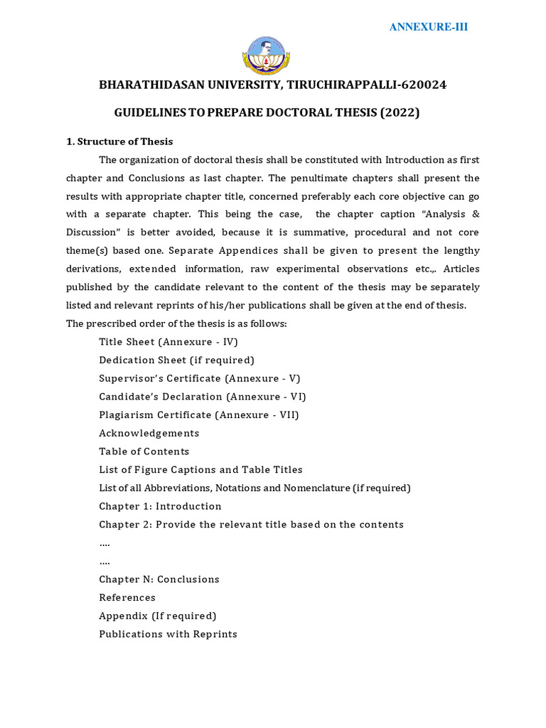 Doctoral Thesis Guidelines 2022 | PDF | Thesis | Citation