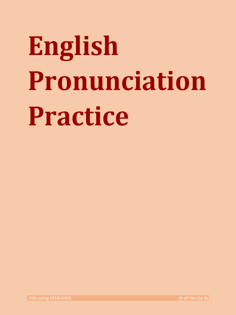 English pronunciation practice pdf