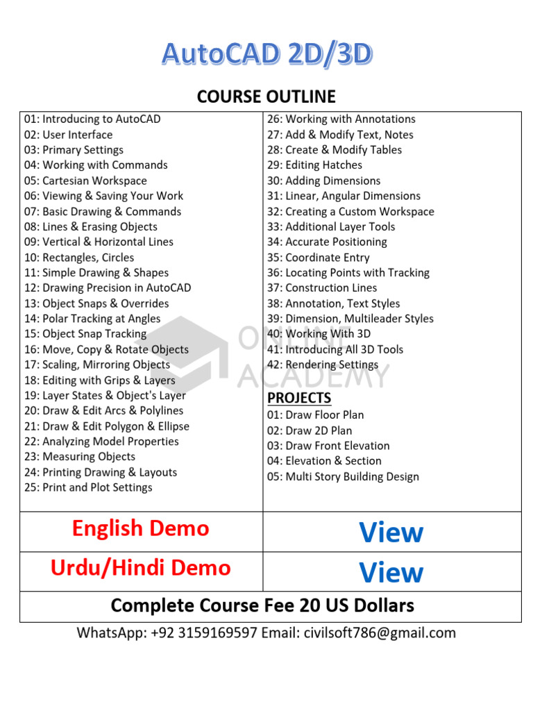 Comprehensive CAD Course Outline | PDF | 3 D Computer Graphics | Beam ...
