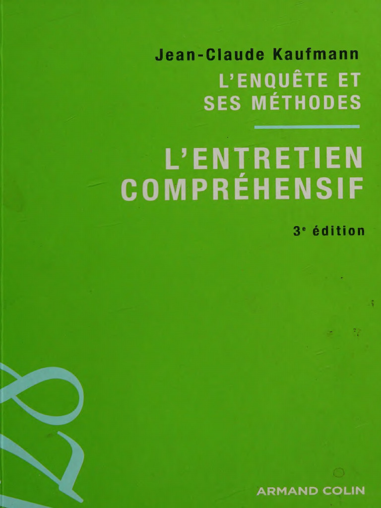L'entretien compréhensif en sociologie | PDF | Enseignement des Arts ...