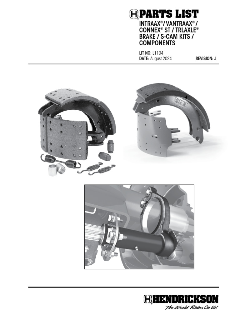 Parts List: Intraax / Vantraax / Connex ST / Trlaxle Brake