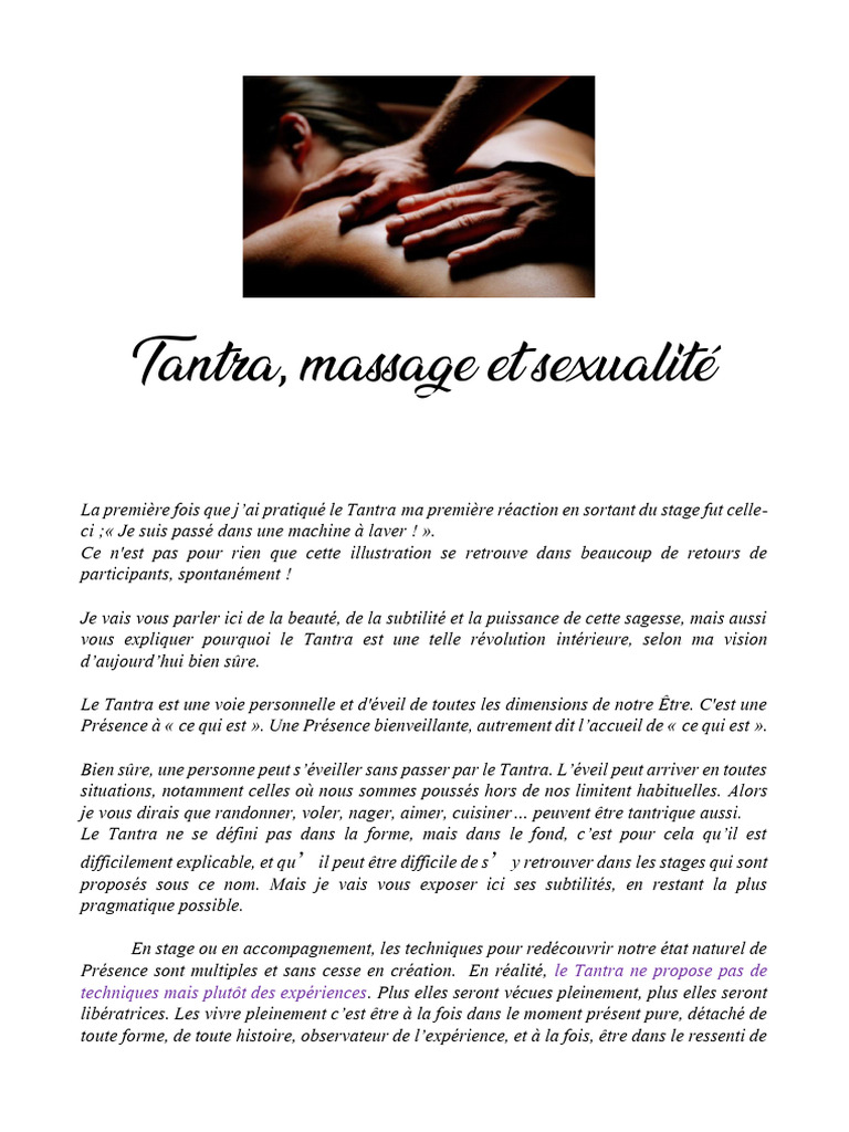 Tantra : Éveil et Sexualité Sacrée | PDF | Massage | Conscience