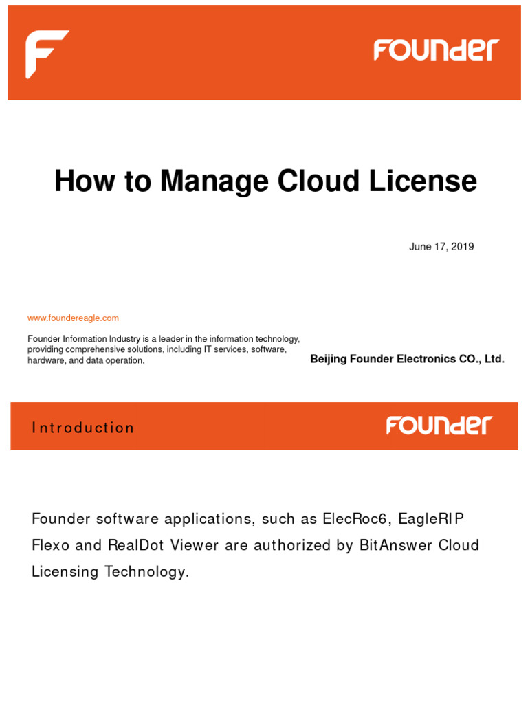 Manage Cloud License with Founder Tools | PDF | Online And Offline ...
