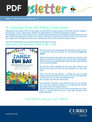 Preschool Newsletter 16 February 2024