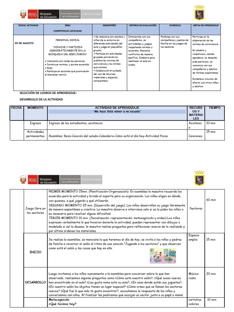 Actividades de Aprendizaje en Educación Infantil | PDF | Aprendizaje ...