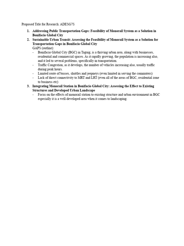 Proposed Title For Research | PDF