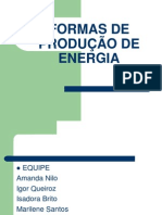 Formas de produção de energia