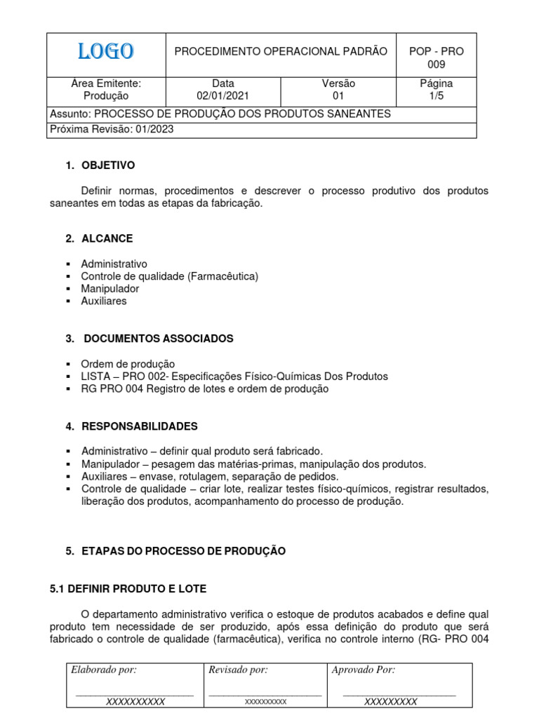 Modelo POP | PDF | Embalagem e rotulagem | Processo de negócios
