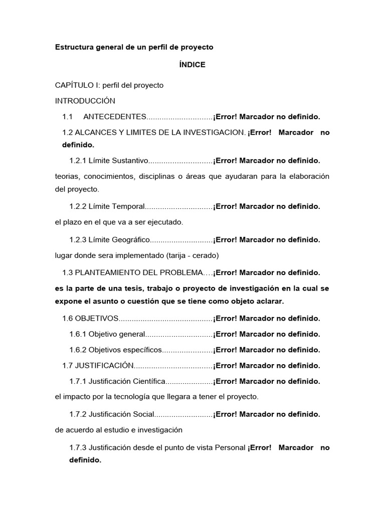 Estructura de un Perfil de Proyecto | PDF | Hipótesis | Metodología