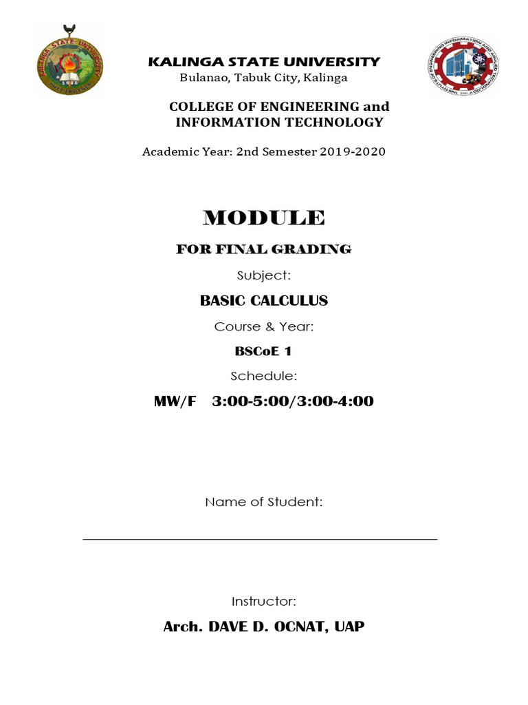 Basic Calculus Final Grading Module | PDF | Function (Mathematics ...