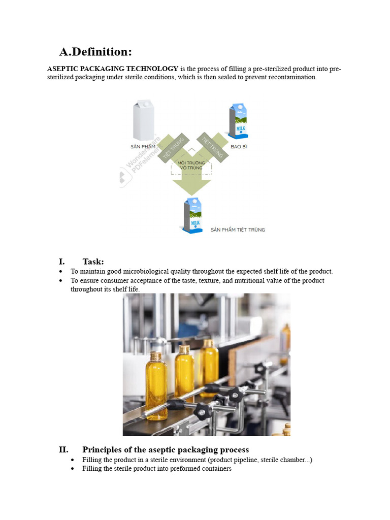 Aseptic Packaging Technology Overview | PDF | Sterilization ...