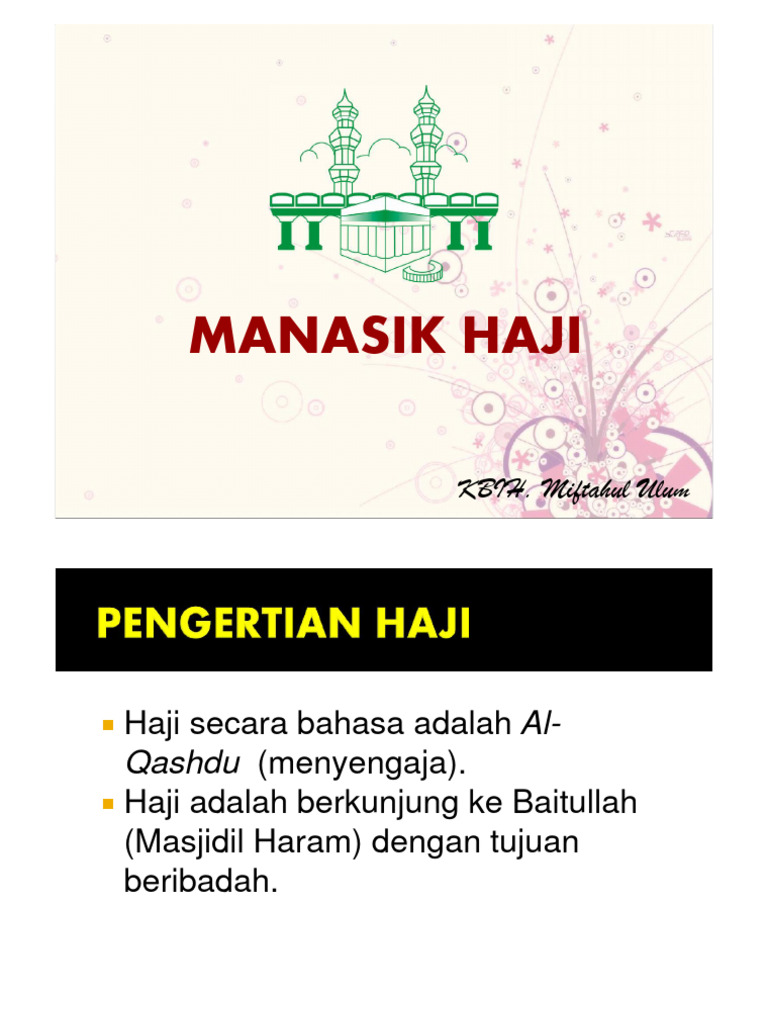 Panduan Manasik Haji KBIH Miftahul Ulum | PDF