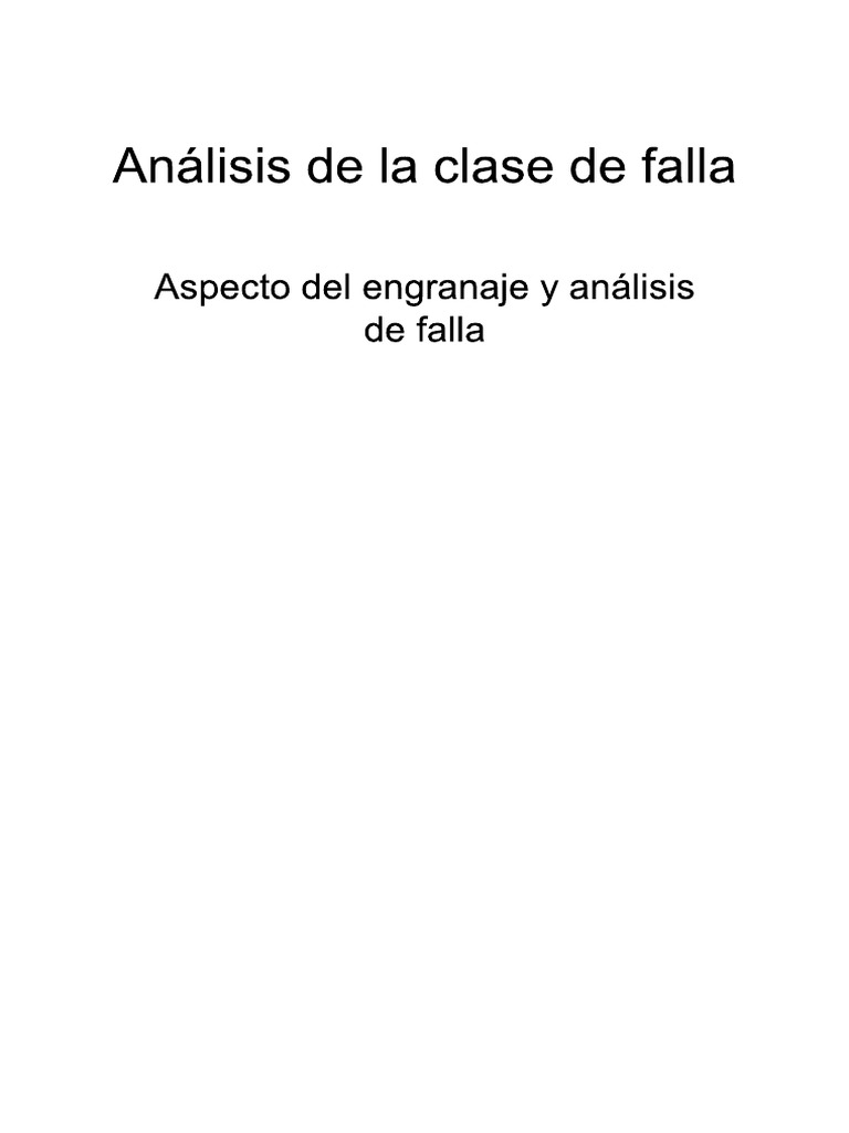 Analisis Clases De Fallas Pdf
