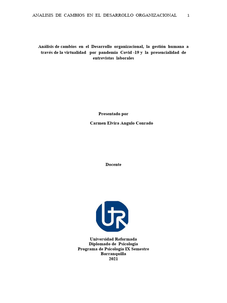 Impacto de la COVID-19 en el Desarrollo Organizacional | PDF | Business ...