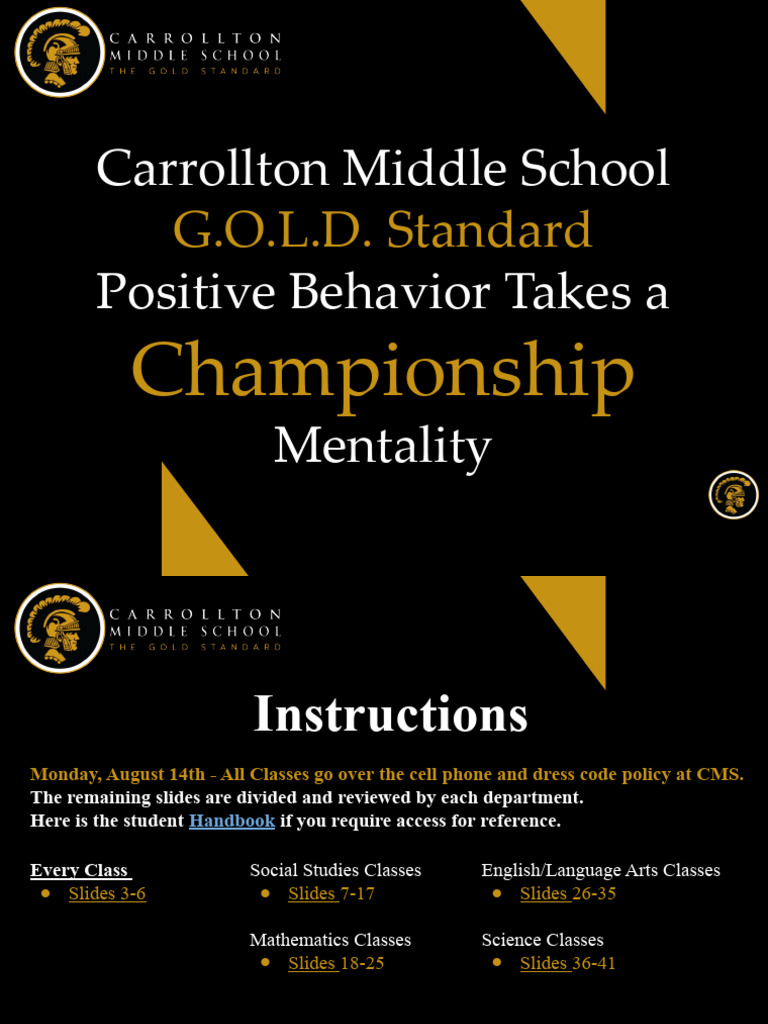 CMS Gold Standard - PBIS 2023-24 | PDF | Trousers | Dress