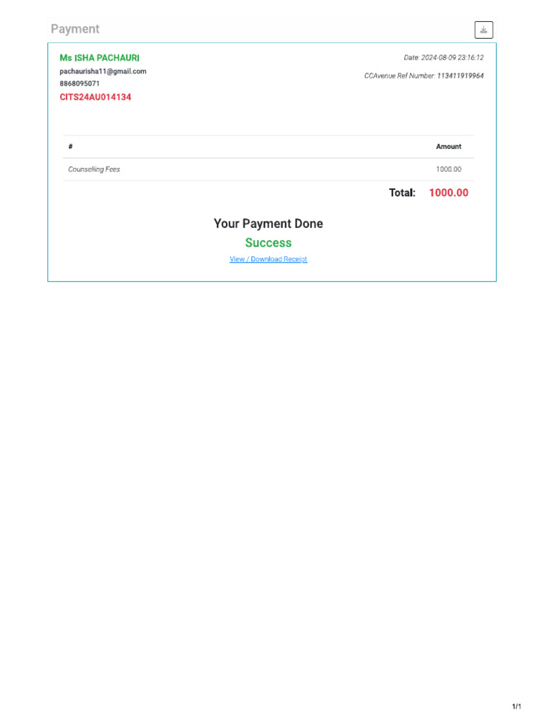 Receipt Cits | PDF