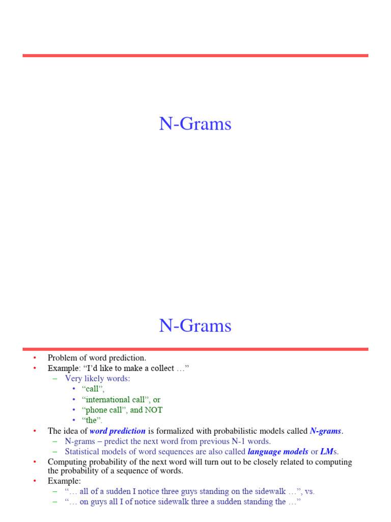 Understanding N-Grams in Language Models | PDF | Estimation Theory ...