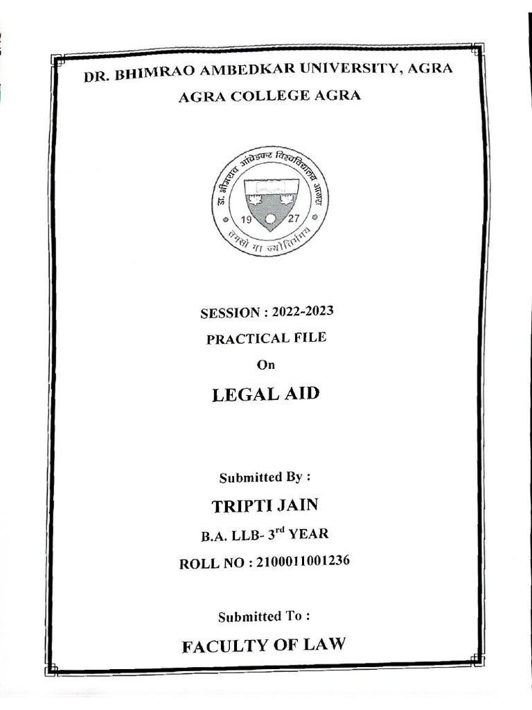 Legal Aid Tripti Jain Pdf