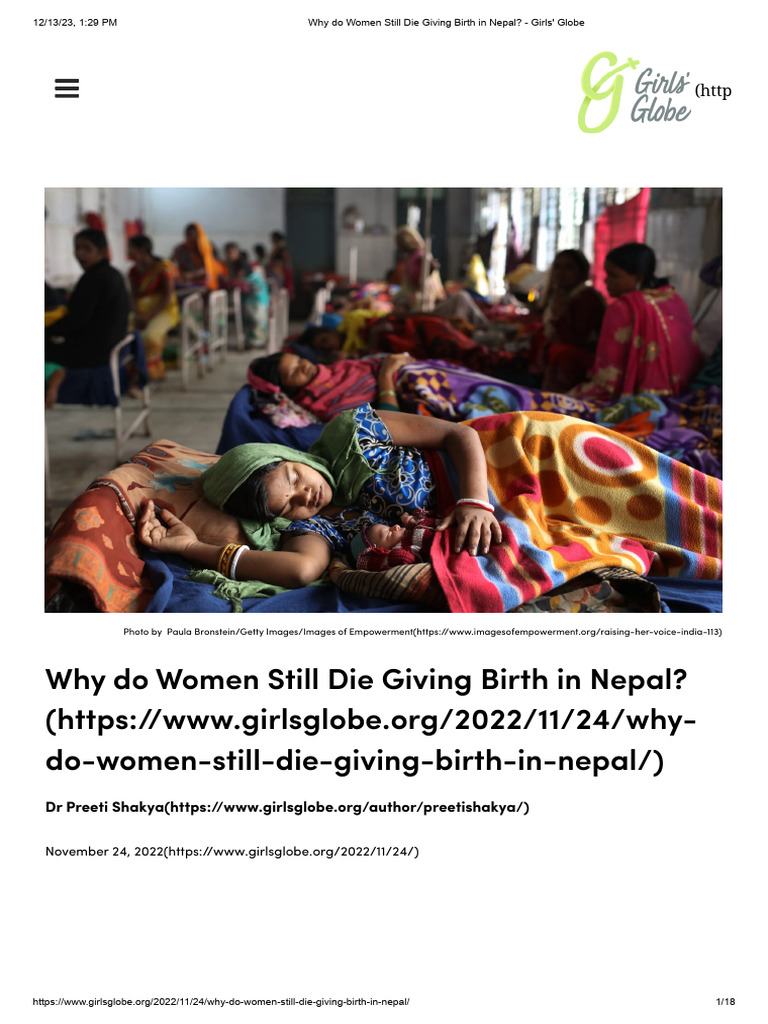 Why Do Women Still Die Giving Birth in Nepal - Girls' Globe | PDF ...