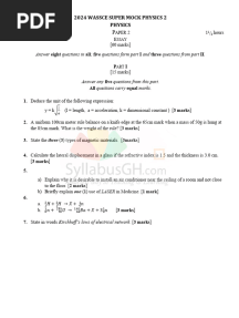 2024 WASSCE Super Mock Physics 2