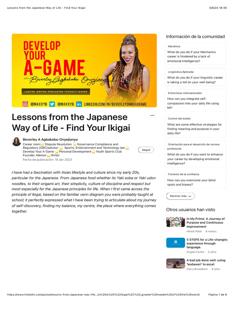 Lessons From The Japanese Way of Life - Find Your Ikigai | PDF ...