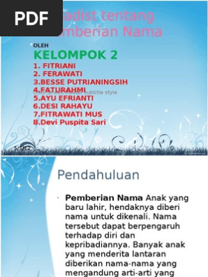 Hadist Tentang Pemberian Nama Pdf