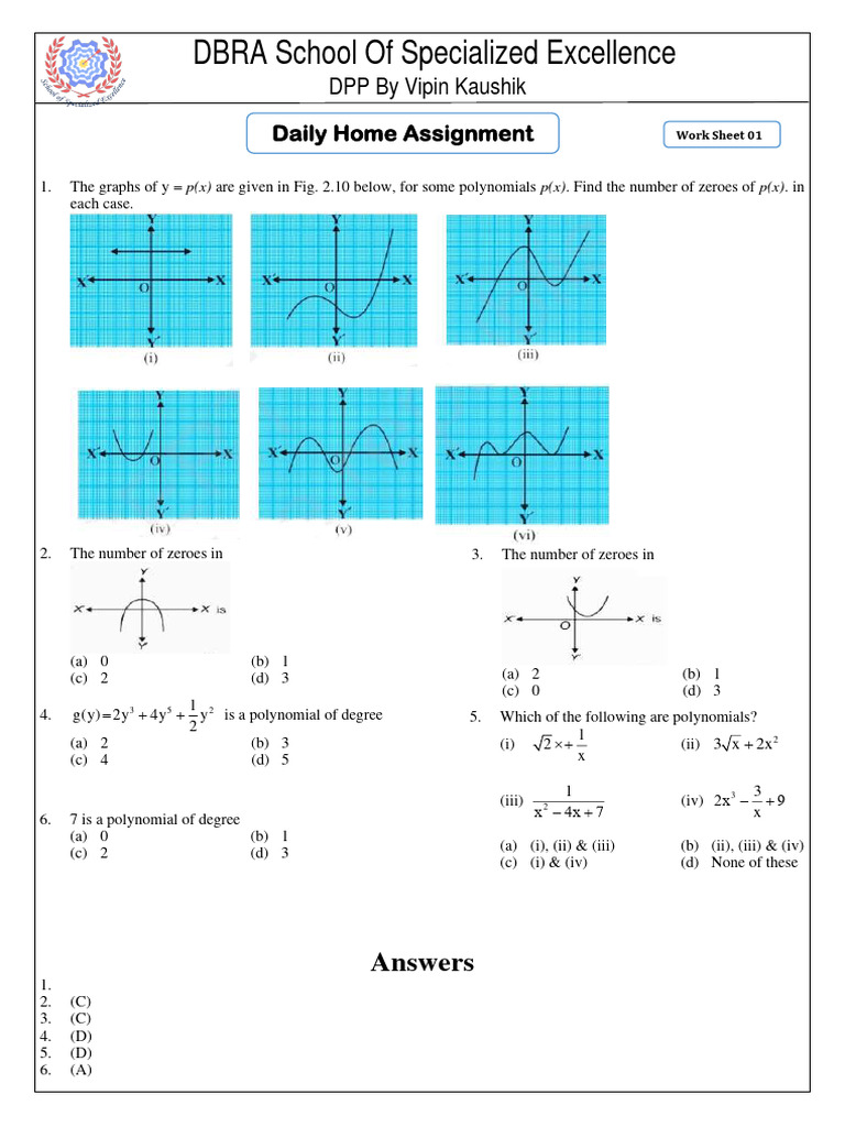 Polynomial X Dha Asose 2024 Pdf Quadratic Equation Polynomial