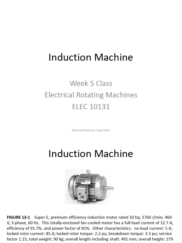 Induction Machine Operating Principles | PDF | Electric Motor ...