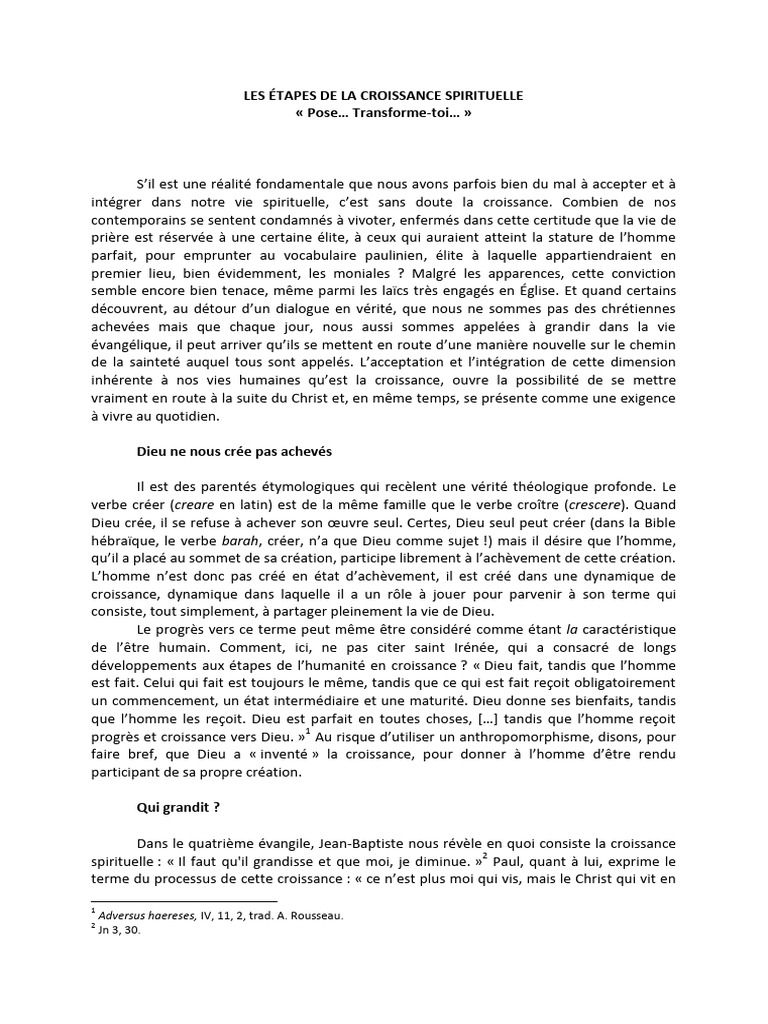 Étapes de la Croissance Spirituelle | PDF | Dieu | Noûs