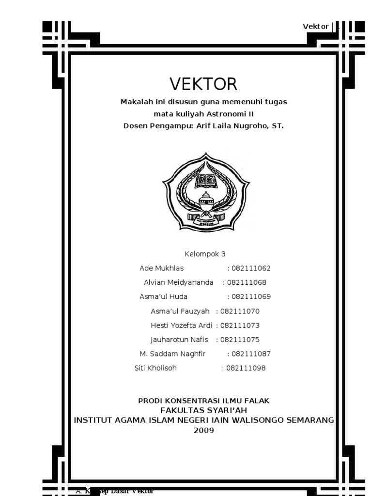 Makalah Vektor Makul Astronomi 2