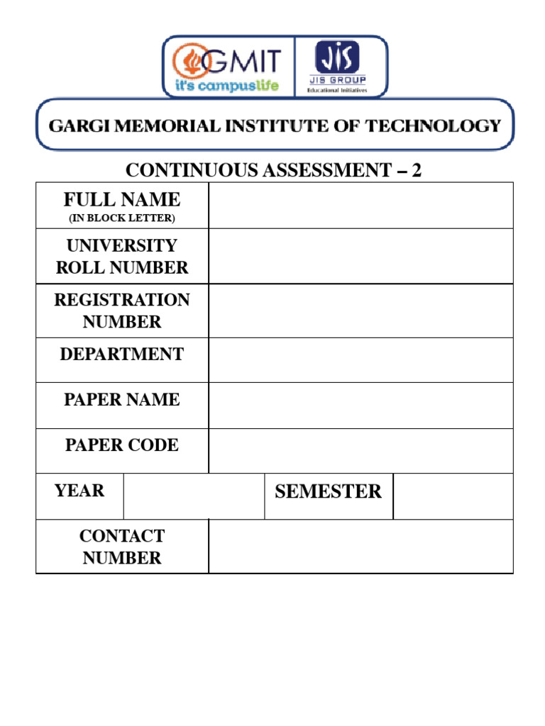 Sample Front Page | PDF