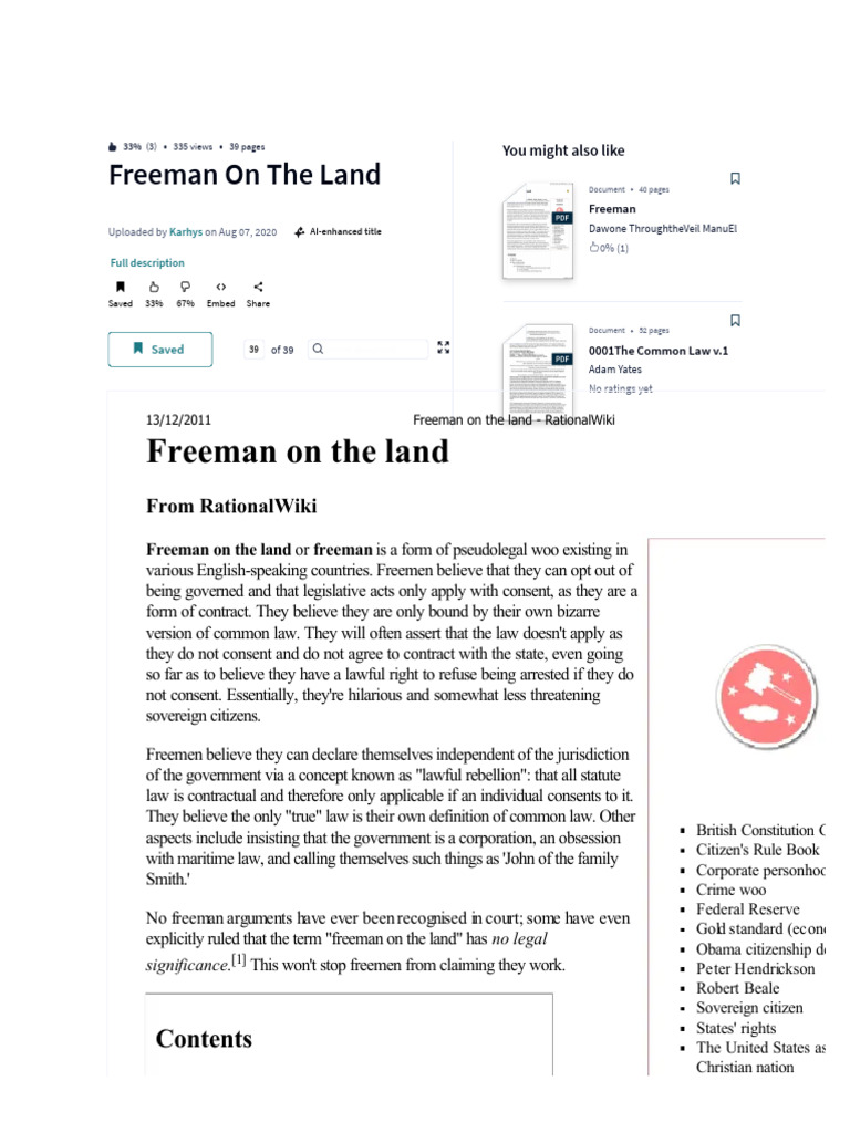 Understanding Freeman on the Land | PDF
