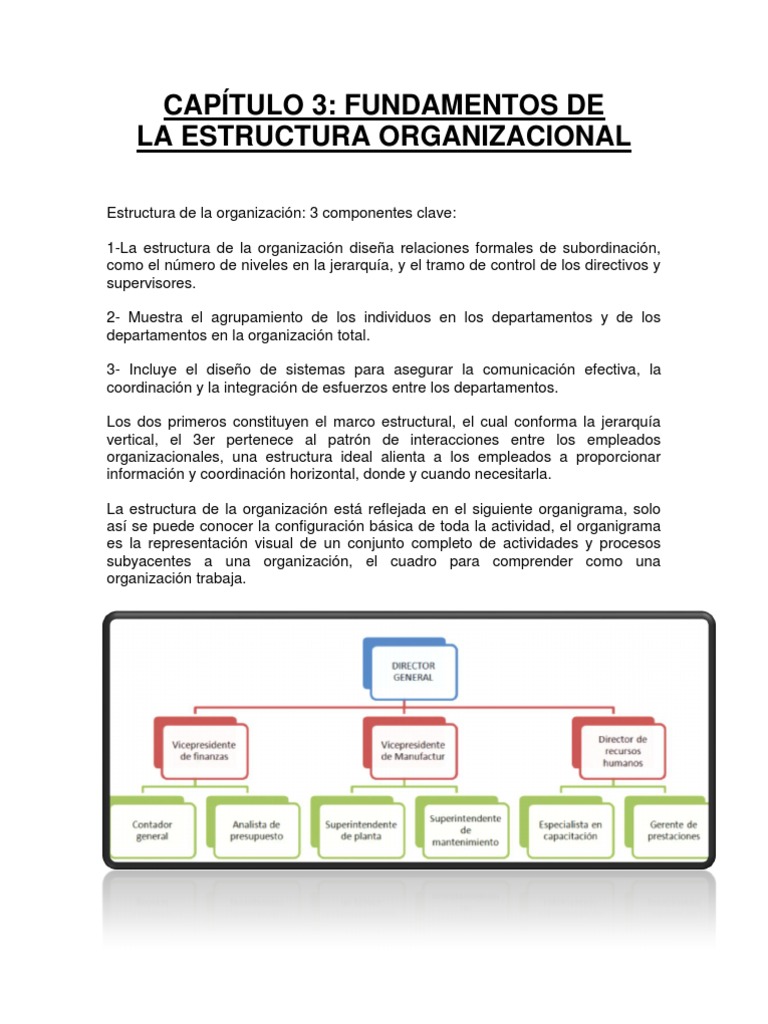 Lectura 4 Fundamentos de La Estructura Organizacional | PDF ...