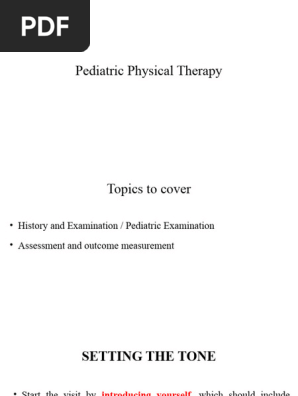 1) History and Examination  Pediatric Examination