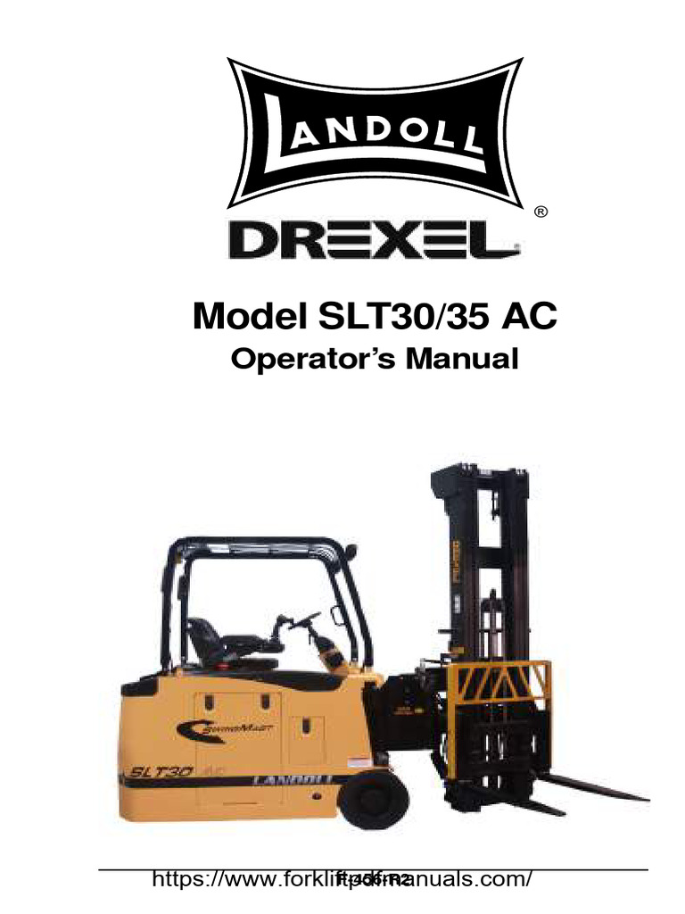 Drexel SLT30 35 Forklift Truck Operator's Manual PDF | PDF | Forklift ...