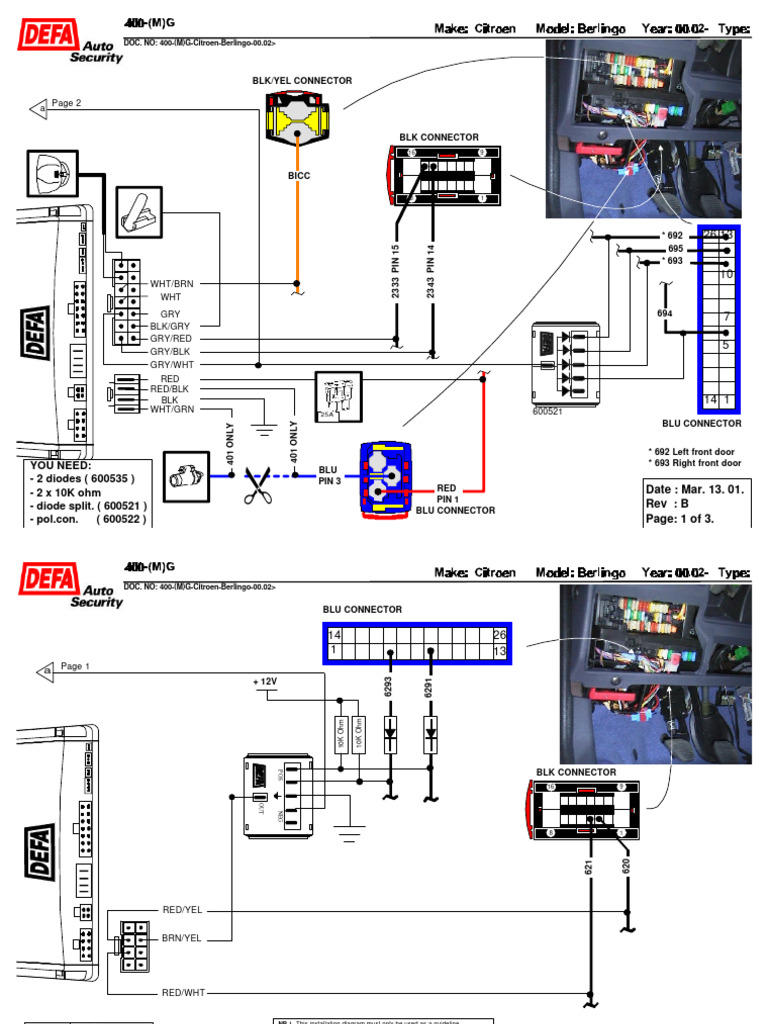 Citroen Berlingo Wiring Diagram Guide PDF