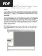 Introduction To Using SAS Enterprise Guide For Statistical Analysis