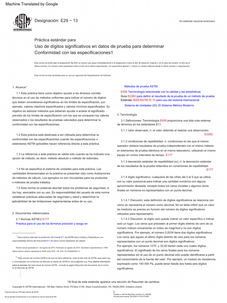 Uso de Dígitos Significativos en Pruebas | PDF | Desviación Estándar ...
