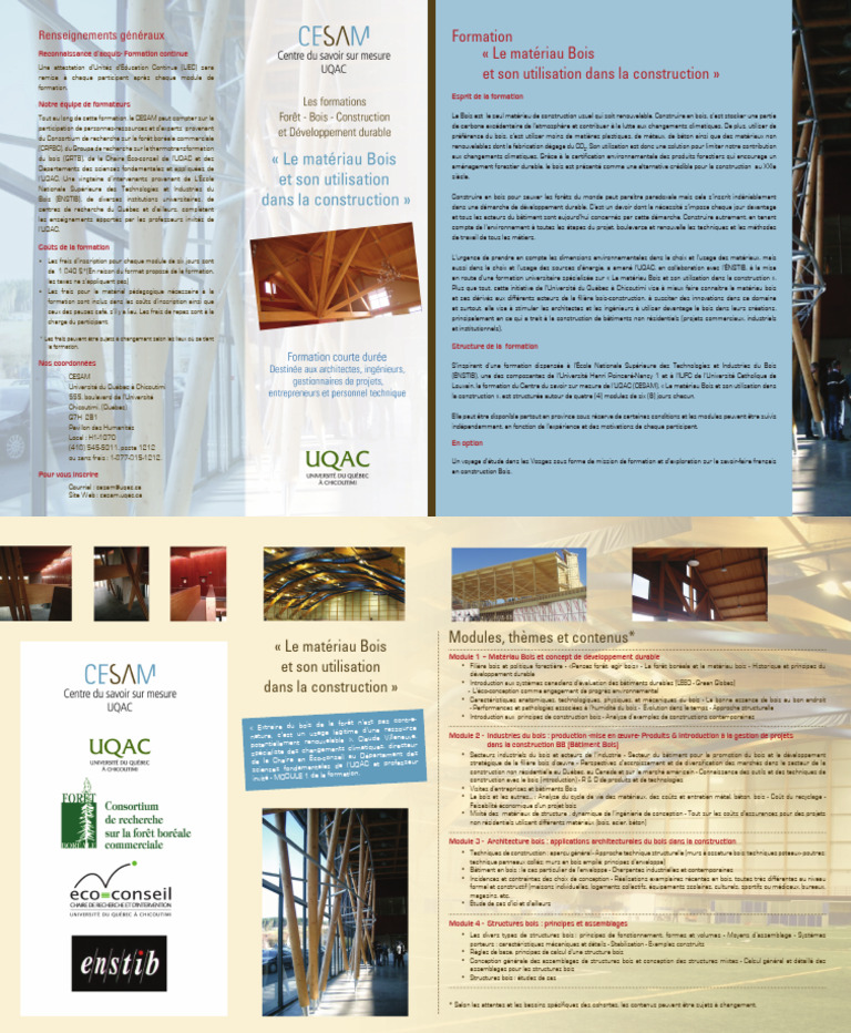 Formation sur le Bois en Construction | PDF | Bois (matériau de ...