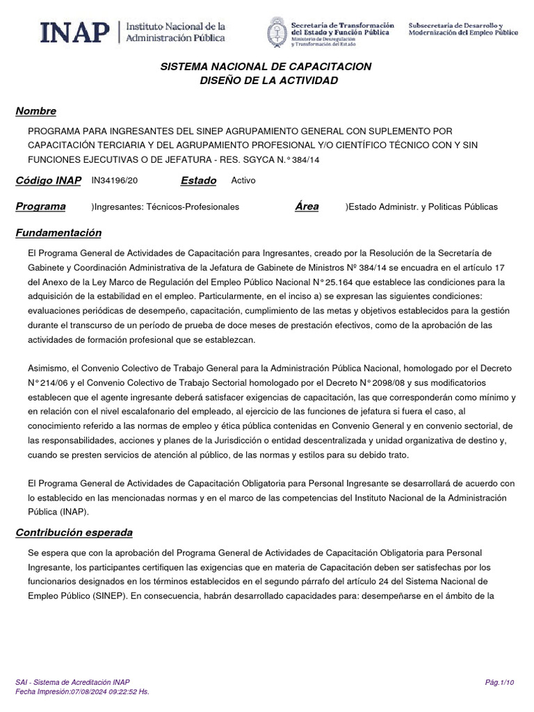Capacitación para Ingresantes SINEP | PDF | Corrupción política ...
