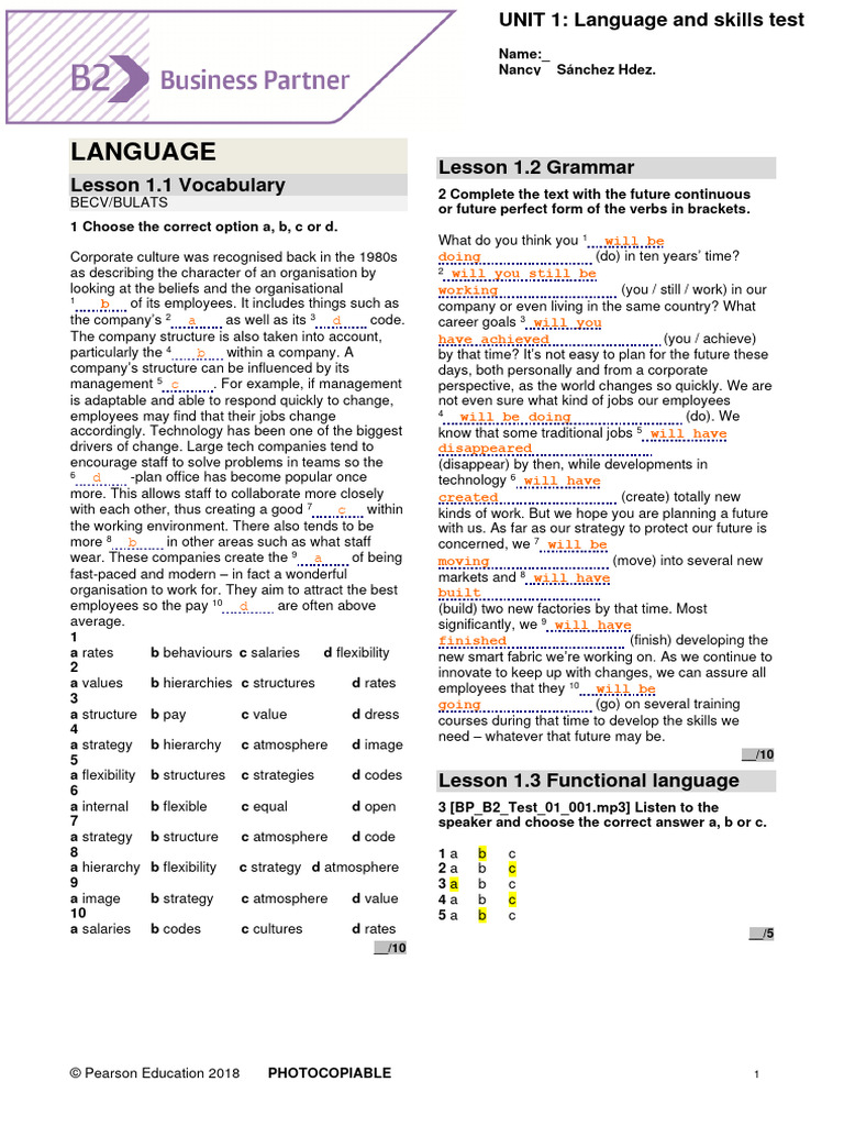 Bp B1 Tests Unit1 Repaired – B1PLUS UNIT 6 Test Answer Key Higher – MRQOI