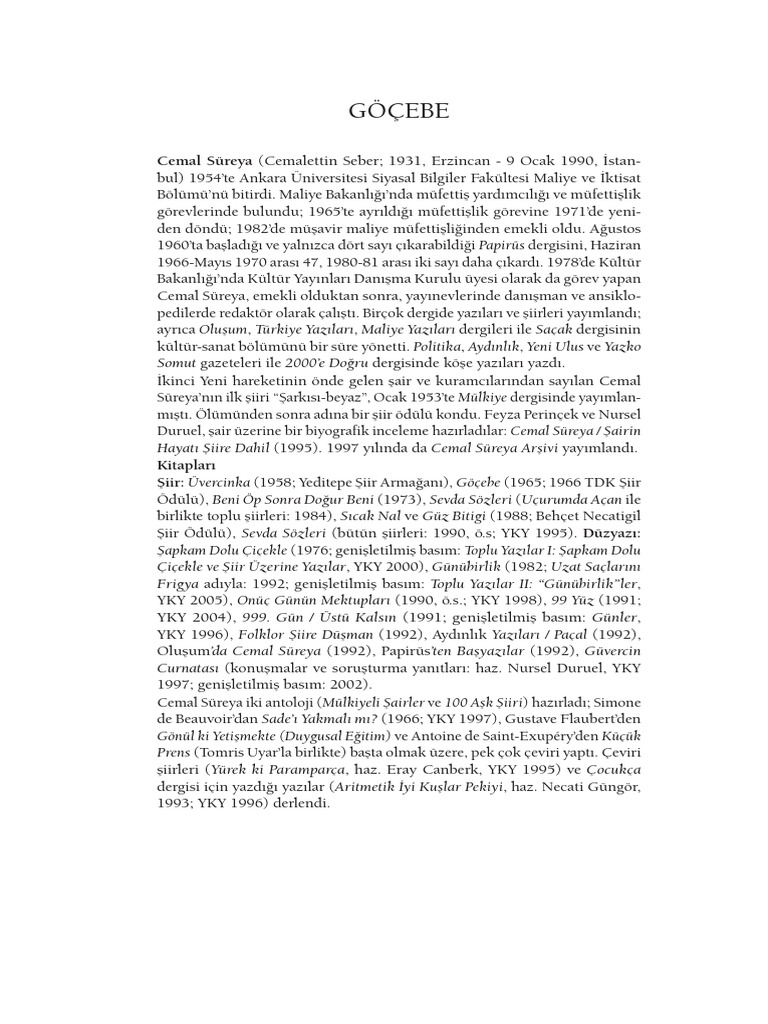 Gocebe Cemal Sureya PDF Tadimlik | PDF