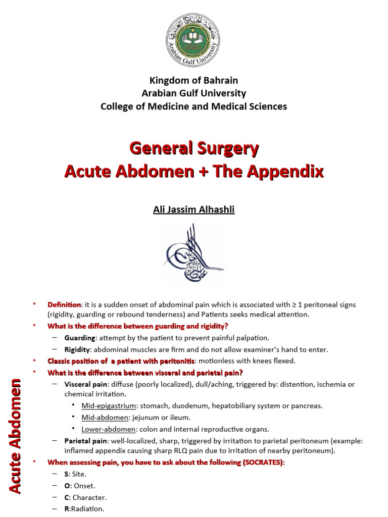 Acute 2BAbdomen 2band 2BAppendix | PDF | Abdomen | Diseases And Disorders