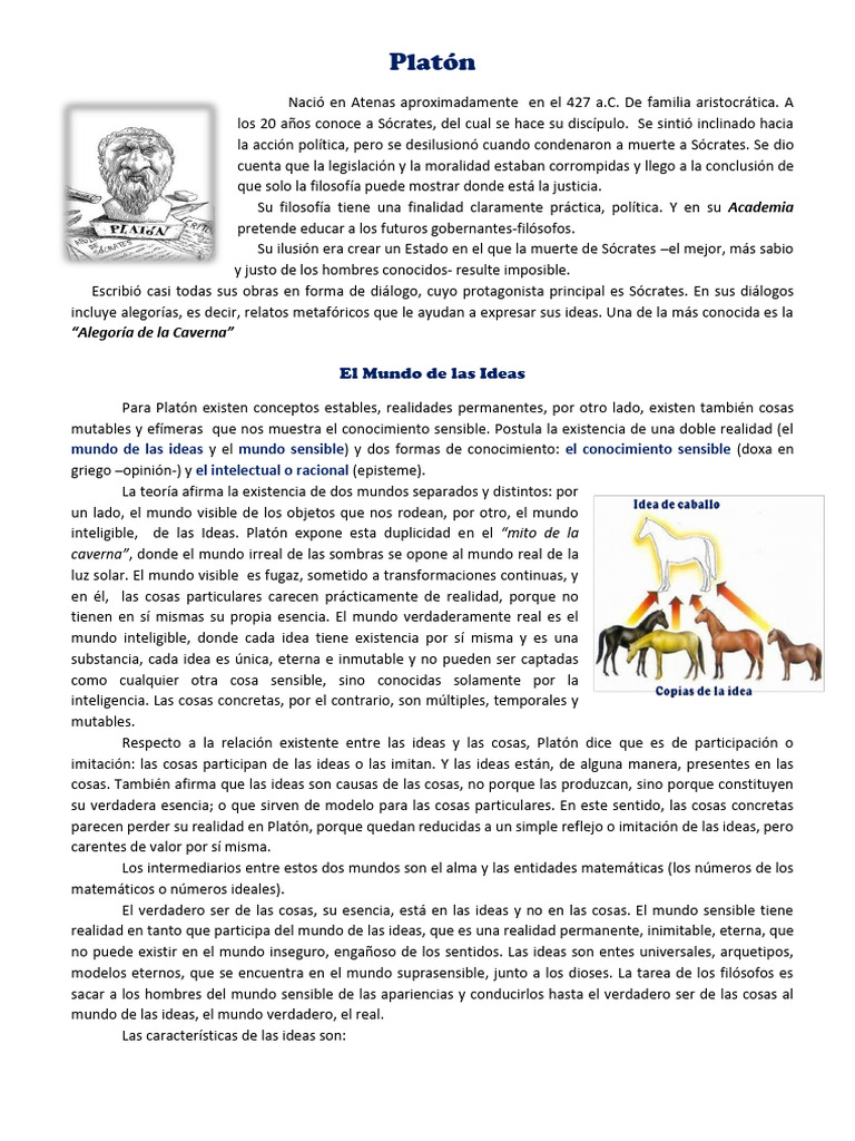 Platón El Conocimiento 2022 Pdf Platón Conocimiento