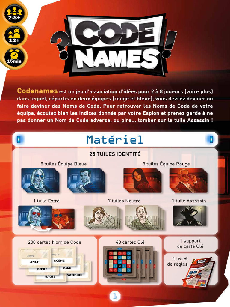 Règles du jeu Codenames en PDF | PDF | Couleur | Rouge