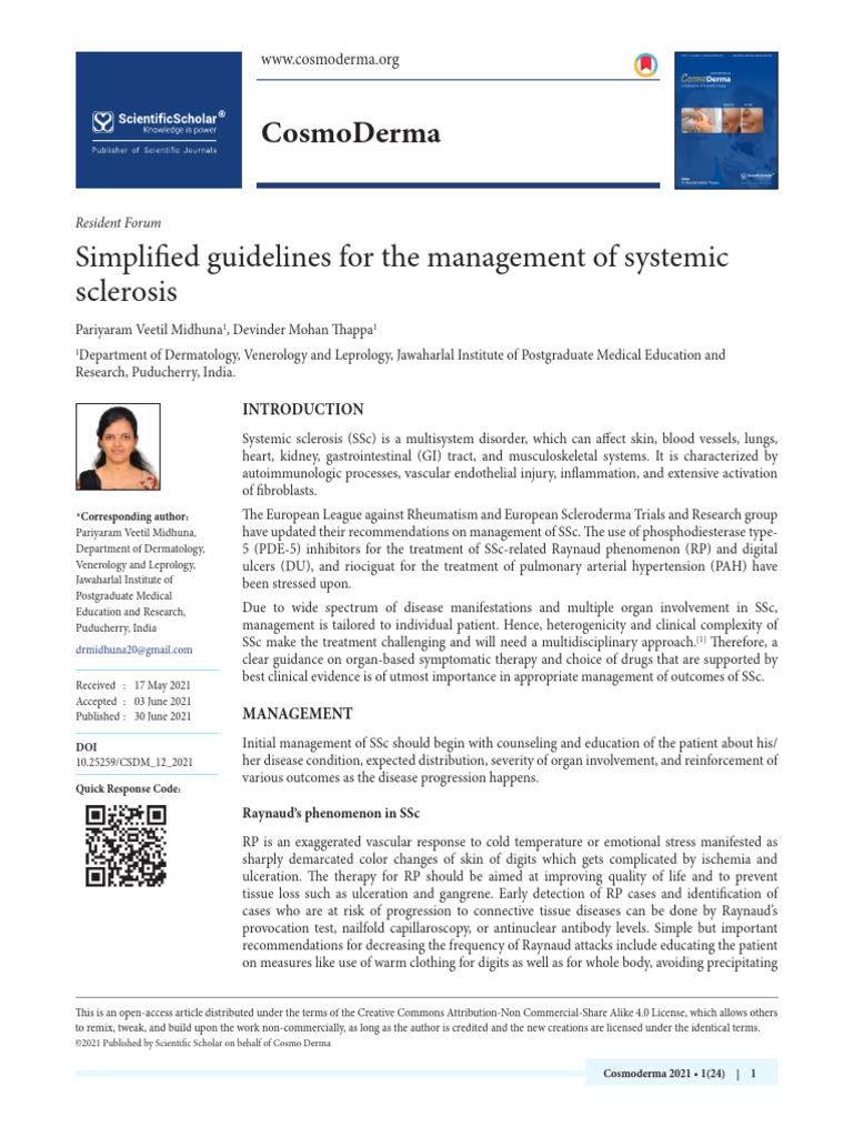 Systemic Sclerosis Treatment Guidelines