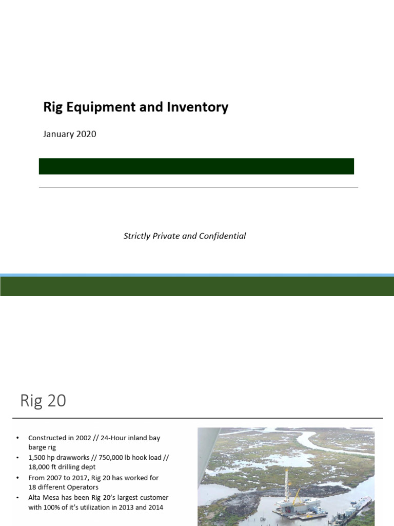 Rig 20 Equipment and Inventory Details | PDF | Pump | Mechanical ...