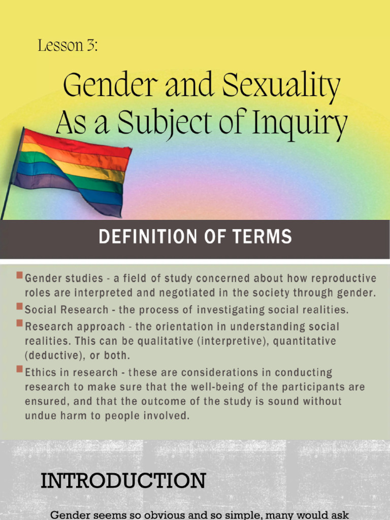 Gender and Sexuality As A Subject of Inquiry | PDF