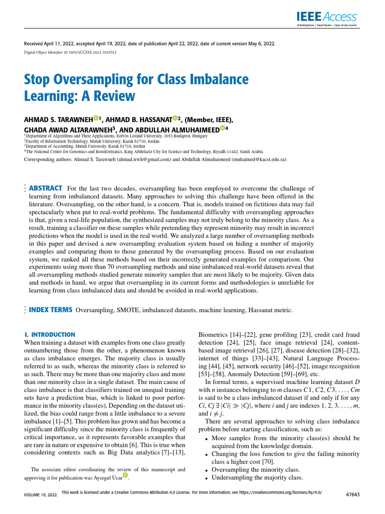 Stop Oversampling for Class Imbalance | PDF | Receiver Operating ...